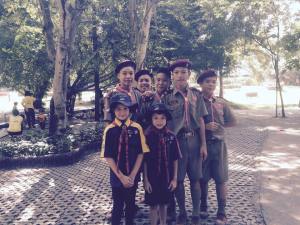 Jason and Nicole with Sankampang School Boy Scouts